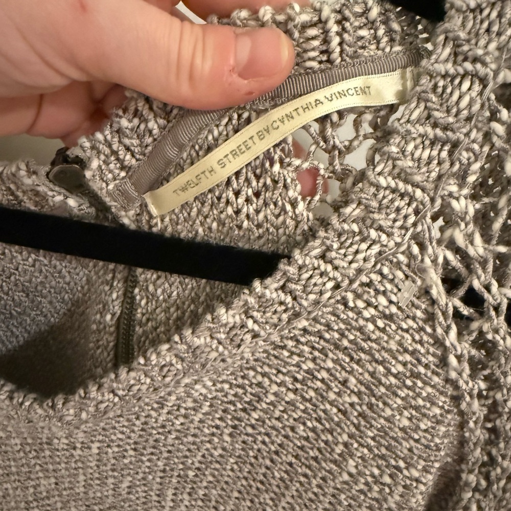 Twelfth Street by Cynthia Vincent V-Neck Sweater in Gray - Picture 2 of 4